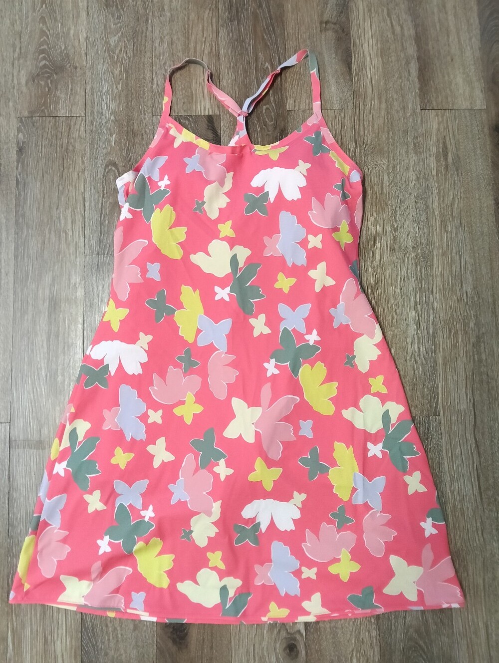 Outdoor Voices Coral Pink Floral-Print Sundress